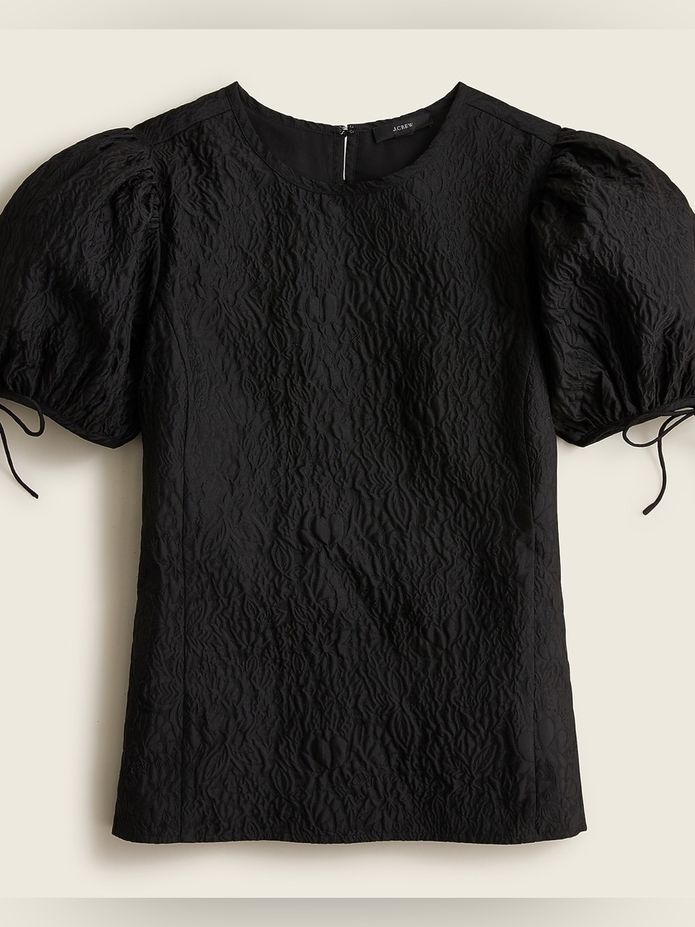 J. Crew Collection - Puff-sleeve textured organza top - Size Small - Black